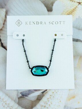 Kendra Scott Elisa satellite dichroic gunmetal necklace